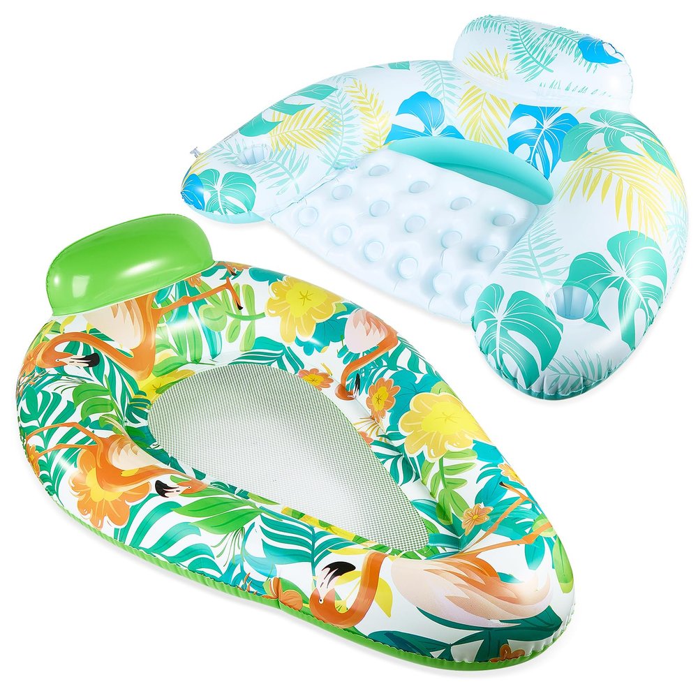 2 Packs Inflatable Pool Floats for Adult,Floating Lounge Chairs,Floating Chair for Party Summer Water Beach Lake Fun Inflatable Pool Lounge Floats - Premium Comfort for Relaxation in Water