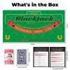 Double Sided Poker Mat 36x72Blackjack Table Topper, Casino Felt Cover, Texas Hold'em Cloth, Blackjack & Texas Hold'em Games Set for Playing Cards and Parties With 2 Decks of Cards and Instructions view 2