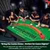 Double Sided Poker Mat 36x72Blackjack Table Topper, Casino Felt Cover, Texas Hold'em Cloth, Blackjack & Texas Hold'em Games Set for Playing Cards and Parties With 2 Decks of Cards and Instructions view 4