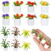 14 Pcs Miniature Dollhouse Plants Accessories for Doll House Tiny Fake Greenery Bonsai Ornament Crafts, Mini Artificial Plants, Dollhouse Plant for Doll House Decoration and DIY view 1