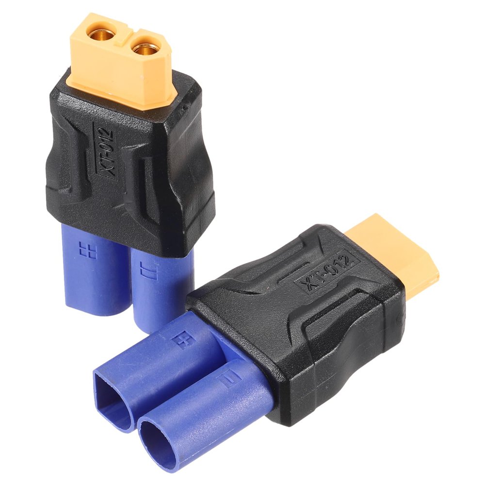 MECCANIXITY 2 Pack XT60 Adapter, XT60 Female to EC5 Male Wireless Adapter, XT60 Connectors Wireless for RC Lipo Batteries, Car, Airplane, Models, Balance Charger