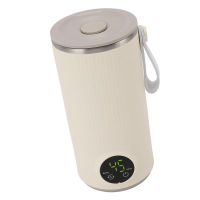 400ML Portable Milk Warmer Mixer, Travel Bottle Warmer Built in Rotating Stirrer Heating Up to 55C Quickly Thaws Milk for Home or Outdoors, Car, Work. Stainless Steel