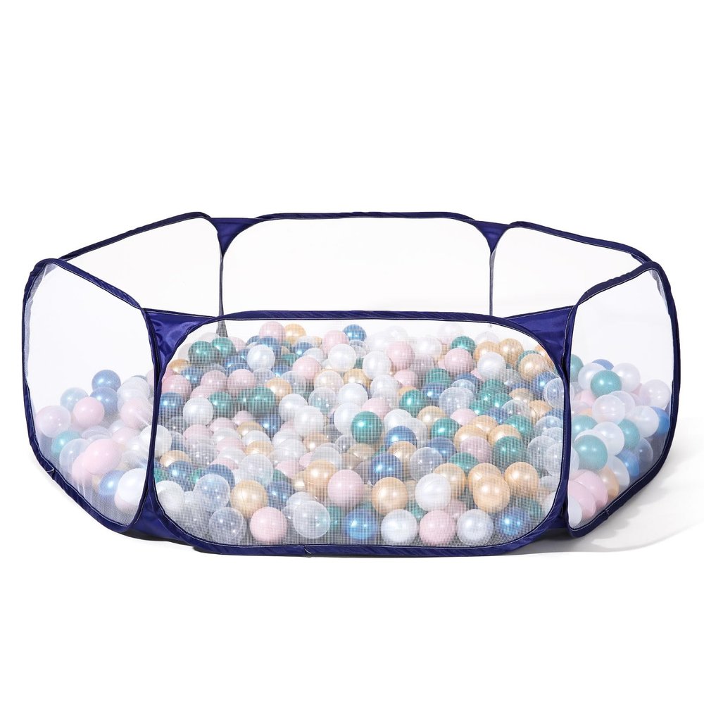 Kids Ball Pit, Blue Large Pop Up Toddler Ball Pits 47inches Play Tent for Toddlers Girls Boys for Indoor&Outdoor Play Tent with Carry Tote, Balls Not Included (Deep Blue)