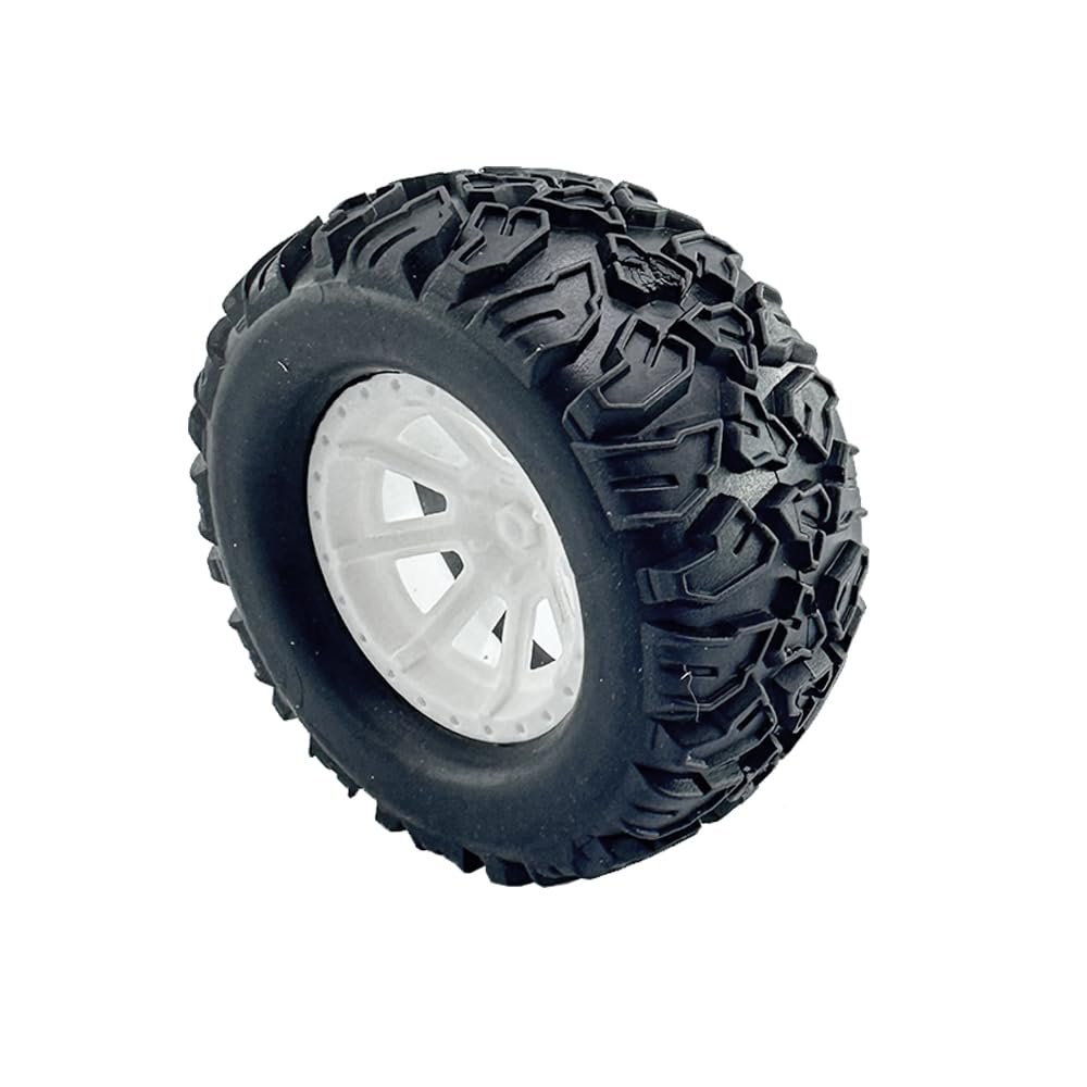 4PCS Toy Car Wheel Model Car Rubber Tire Wheels with Metal Shaft Round Rod Axles for RC Car Truck Robot DIY Model Toy Wheel Replace Parts (3x55mm)