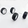 4PCS Toy Car Wheel Model Car Rubber Tire Wheels with Metal Shaft Round Rod Axles for RC Car Truck Robot DIY Model Toy Wheel Replace Parts (3x55mm) view 4