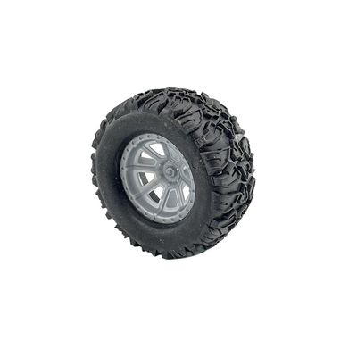 4PCS Toy Car Wheel Model Car Rubber Tire Wheels with Metal Shaft Round Rod Axles for RC Car Truck Robot DIY Model Toy Wheel Replace Parts (2.5x55mm)