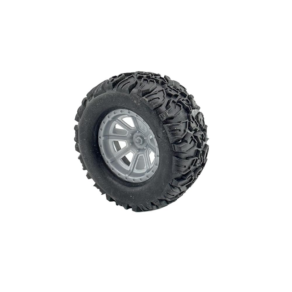 4PCS Toy Car Wheel Model Car Rubber Tire Wheels with Metal Shaft Round Rod Axles for RC Car Truck Robot DIY Model Toy Wheel Replace Parts (2.5x55mm)