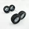 4PCS Toy Car Wheel Model Car Rubber Tire Wheels with Metal Shaft Round Rod Axles for RC Car Truck Robot DIY Model Toy Wheel Replace Parts (2.5x55mm) view 2