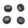 4PCS Toy Car Wheel Model Car Rubber Tire Wheels with Metal Shaft Round Rod Axles for RC Car Truck Robot DIY Model Toy Wheel Replace Parts (2.5x55mm) view 3
