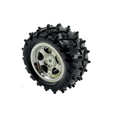 4PCS Toy Car Wheel Plastic Model Toy Tire Wheel with Metal Shaft Round Rod Axles for RC Car Truck Robot DIY Model Toy Parts (3x55mm)