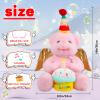 Humor Ted Animated Birthday Gifts for Kids Singing Happy Birthday Teddy Bear Plush Toys Singing Stuffed Animal Dancing and Moving Wings with Cupcake Song Musical for Adults Boys Girls,14"(Pink) view 2