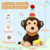 Funny Dancing Singing Monkey Stuffed Animal Musical Stuffed Animal Singing Day-o Song Monkey Plush Toy/Repeat what you say/Singing and Head Movement/Happy Birthday Gifts for Boy Girl Kids 12" (Brown) view 4