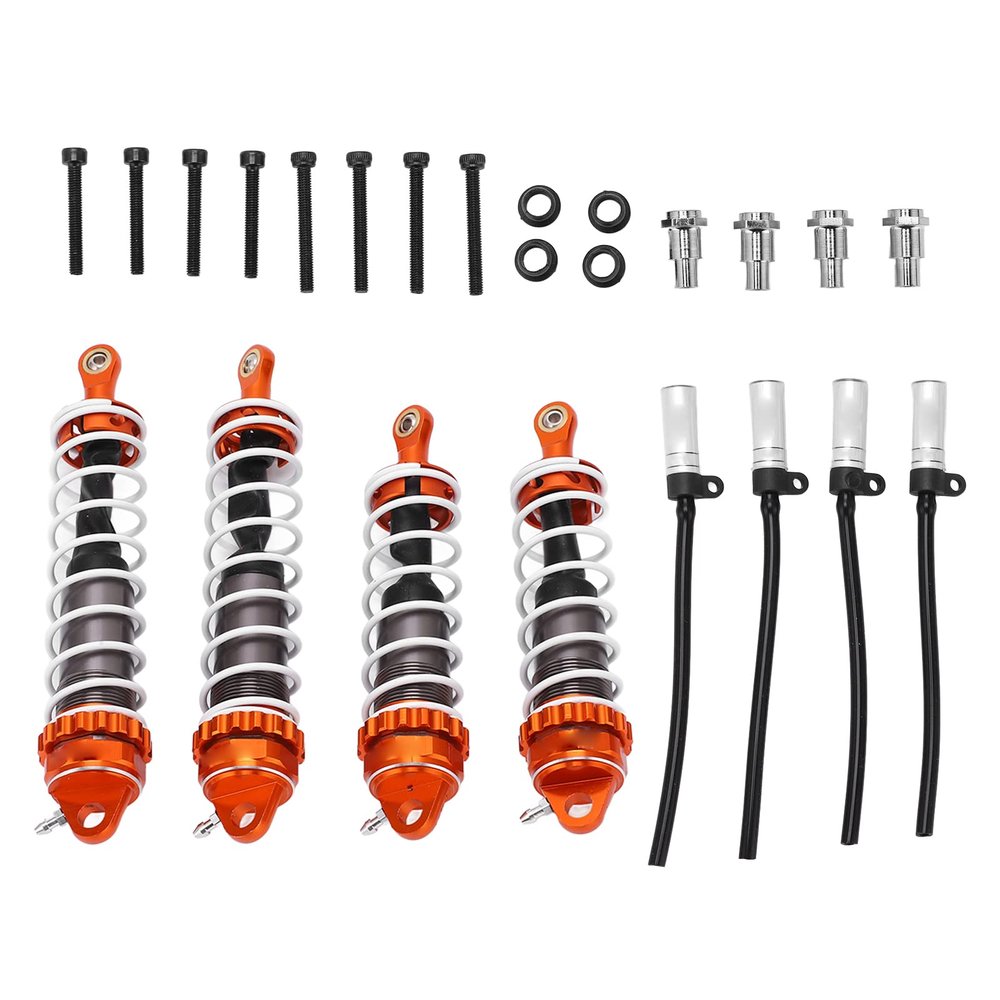 RC Shock Absorbers, Aluminum Alloy Replacement Damper Springs for ZD Racing 1/7 DBX 07, Adjustable Height with High Elastic Spring, Stable Running, sturdy and rust Resistant (Orange titanium color)