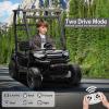 24V 2 Seater Kids Ride on Car, 4WD Golf Cart with Parent Remote Control, 4x4 Motors Ride on Truck with Roof, Toddler Electric Vehicle with Storage Box, Foot Pedal, Music Player, Lights, Horn, Black view 3