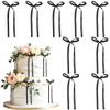 30 PCS Bow Cupcake Toppers Bowknot Cake Toppers Bow Cupcake Picks Bowknot Ribbons Birthday Party Decorations High Footed Cup Balloon Wall Party Decorations Wedding Bridal Cake Dessert Picks Black view 1