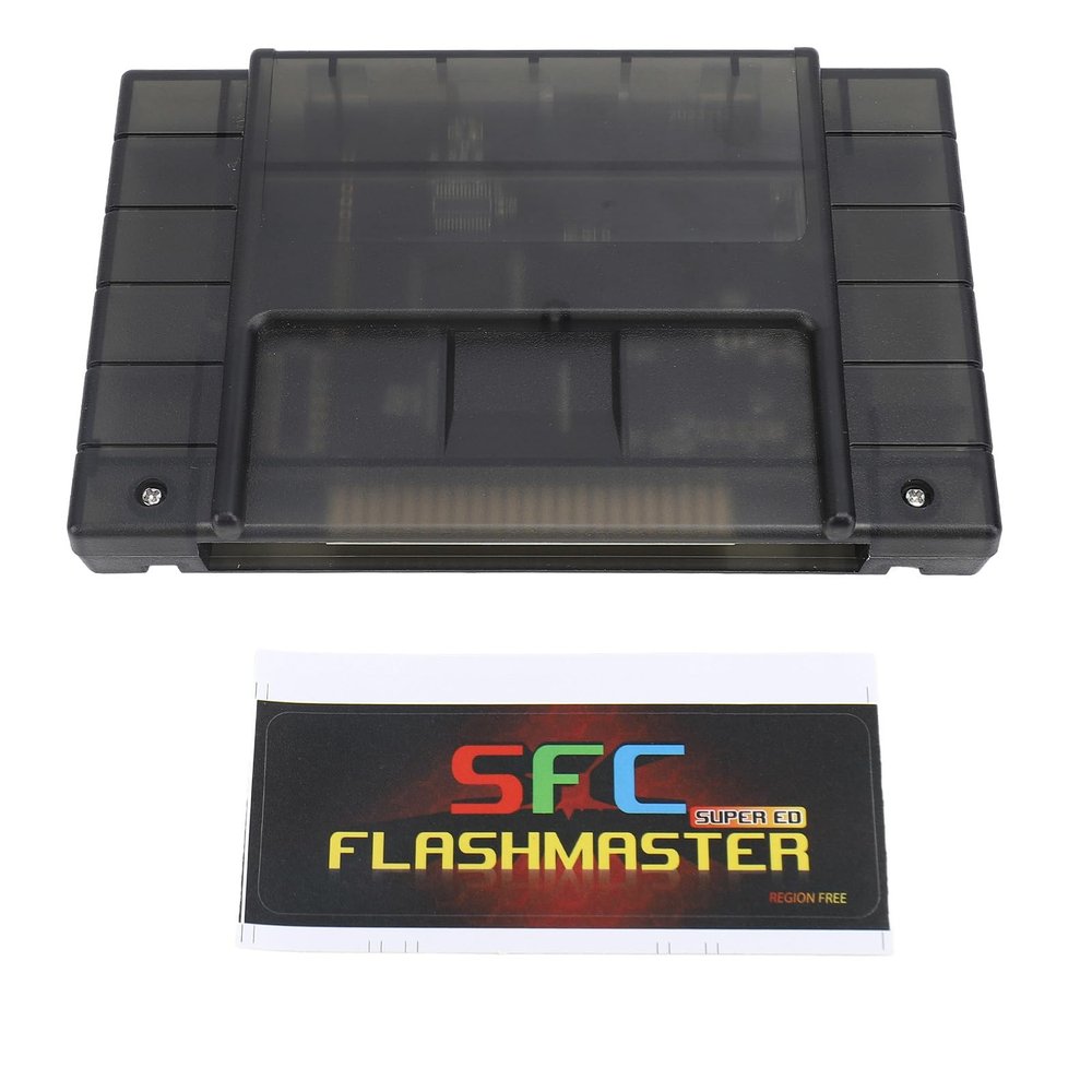 Haofy 3000 in 1 Game Cartridge, V1.0 Video Game Card for SFC Game Console, with 8GB Memory Card, Unlimited Play, Automatic Backup, Compatible with USA Version (Black)
