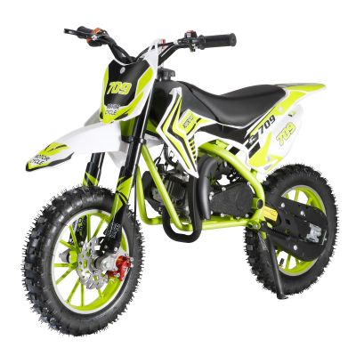 feneihe 50cc Dirt Bike,2-Stroke Kid Dirt Bike,Dirt Bikes for Kids 8-14,Off Road Gas Power Mini Pocket Motorcycle with Front Rear Disc Brakes,Mini Dirt Scooter Bike with Speeds up to 40 MPH Green