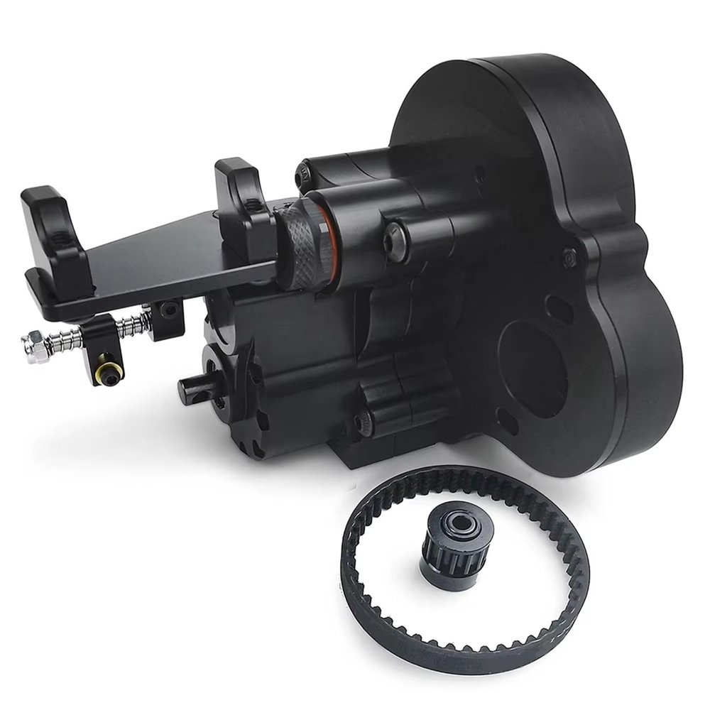 RC Car Accessories Compatible with Axial for SCX10 for Wrangler for Wraith 90048 1/10 RC Crawler Car Parts Reverse Gearbox with Transmission Belt 2 Speeds