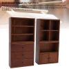 1:12 Scale Doll House Cupboard Miniature Wood Cabinet Chestnut Four Combination Cabinet for Doll House Accessory view 2
