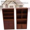 1:12 Scale Doll House Cupboard Miniature Wood Cabinet Chestnut Four Combination Cabinet for Doll House Accessory view 3