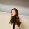 1/6 Female Head Sculpt Closed-eyed Wagging Tongue Expression Head Sculpt for 12inch Action Figure Body Doll, 1/6 Scale Playful Attractive Expression Female Head Carved Accessory (curly brown hair) view 3