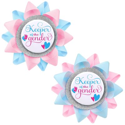 2 Pack Gender Keeper Pin, Keeper of the Gender Pin for Gender Reveal Party Decorations, Boy or Girl Gender Reveal Party, Baby Shower Decorations Supplies(Type 023.5 Inch)