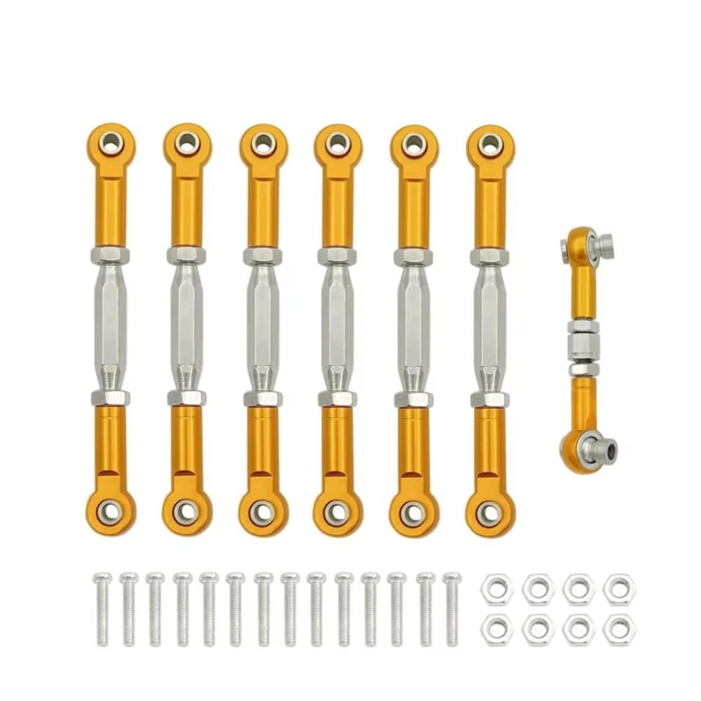 for Traxxas for Slash 4X4 2WD 1/10 1 Set Aluminum Turnbuckle Camber Link End Adjustable Kit RC Car Upgrade Parts RC Car Parts(Yellow)
