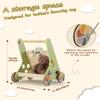 Wooden Baby Walker with Wheels, Push Walker for Baby Boy 12 Months, Baby Activity Center Sit to Stand Walker Small Size view 3