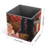 HEBVNJF Foldable Storage Bins Collapsible Cube Bins Closet Bulldog And Flowers Storage Bins with Reinforced Handle for Clothing Blanket Toy view 2