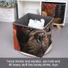 HEBVNJF Foldable Storage Bins Collapsible Cube Bins Closet Bulldog And Flowers Storage Bins with Reinforced Handle for Clothing Blanket Toy view 3