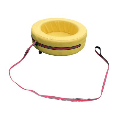 DYNWAVE Kids Hand Pulled Cart Children's Soft Tire Cart Gift 360 Degree Rotating Versatile with Wheels Interactive Toy for Park Party, Yellow