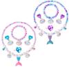 BAOBAOJOY 2 Sets Mermaid Jewelry Set for Girls, Princess Accessories for Dress-up, Birthday Party & Costume Play Mermaid Necklace, Bracelet, Ring & Earrings for Girls Age 3-8 view 1