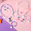 BAOBAOJOY 2 Sets Mermaid Jewelry Set for Girls, Princess Accessories for Dress-up, Birthday Party & Costume Play Mermaid Necklace, Bracelet, Ring & Earrings for Girls Age 3-8 view 4