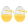 Amosfun 2pc Large Fillable Easter Eggs with Handle Yellow Plastic Egg for Diy Treats Party Favors Easter Hunts for Family Gatherings School Events and Activities view 1