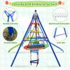 6 in-1 Kids Swing Set for Backyard & Playgrounds - Climbing Ladder, Saucer Swing/Disc Swing/Slide/Swing Rings, Multi-Activity Outdoor Playset for Kids Age 3-8 view 4