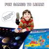 Qiaojoy Bilingual Interactive World Map for Kids Learning and Educational Toys, Talking Electronic Kids World Map i-Poster Geography Games Ages 3 to 12 Years Old, Custom Talking Birthday Gifts Card view 4