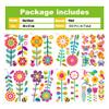 124 Pcs Spring Garden Wall Decals  16 Sheets Waterproof Vinyl Flower Stickers for Baseboard Skirting Board, Peel and Stick Floral Decals with Butterflies Bees Birds for Nursery Kids Room Classroom view 2