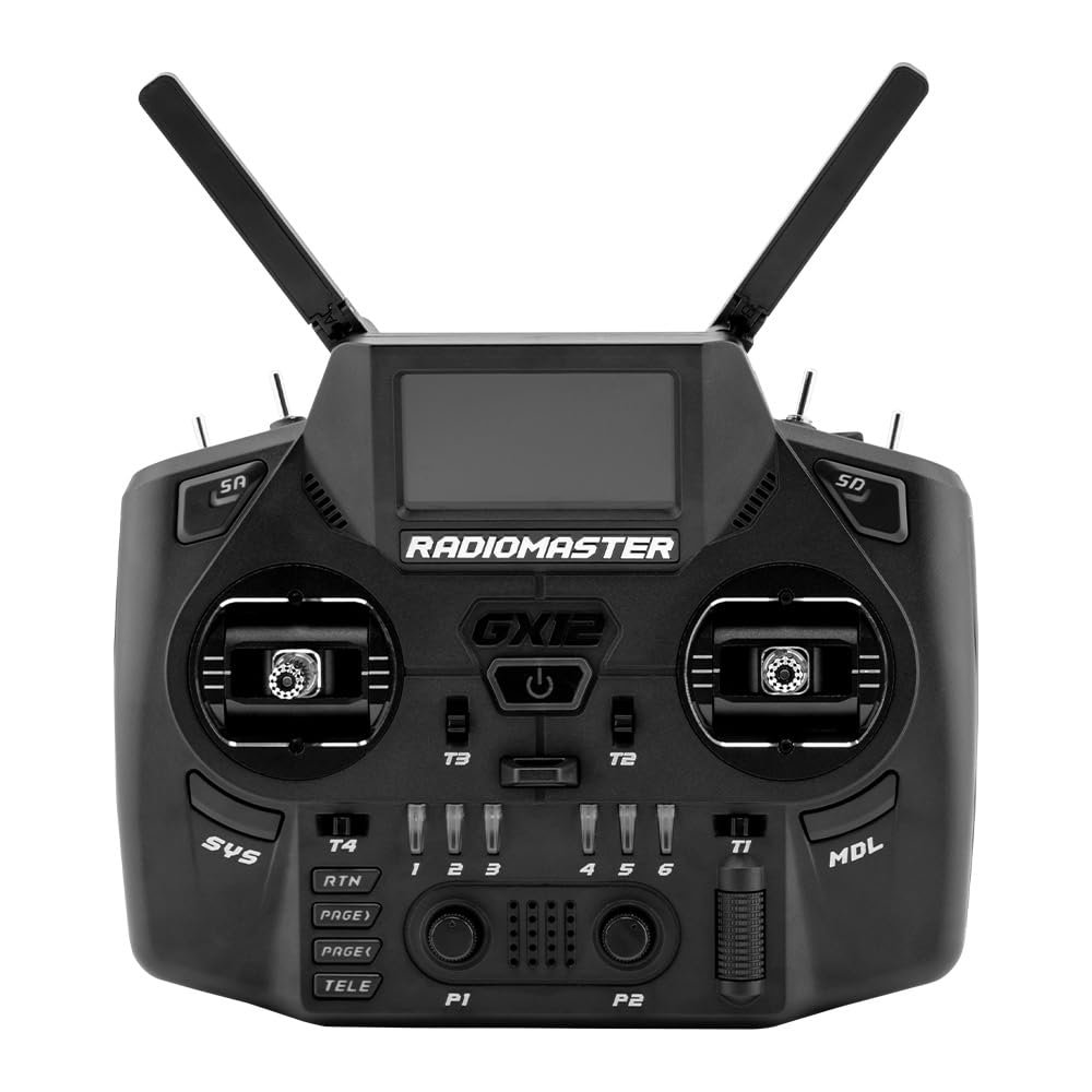 Radiomaster GX12 1000HZ 3D Digital CNC Hall Gimbal Dual Band Antenna Gemini XROSSBAND EXpressLRS Radio Controller (GX12 ELRS Mode 2)