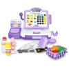 FS Pretend Play Cash Register Toy Preschool Gift for Kids, Classic Count Toy with Sound, Microphone, Scanner, Credit Card, Play Food for Boys & Girls, 57 Pieces Play Set, Ages 3 4 5 6 7, Purple view 1