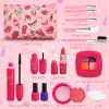Woumserta Toddler Girls Toys Pretend Makeup Kits - Fake Makeup Set Toys for Kids 3 4 5 6 Year Old, Play Makeup Gift for Little Girls 3-5, Toddler Makeup Kit with Fake Makeup Toy Birthday Gift (Red) view 2