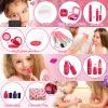Woumserta Toddler Girls Toys Pretend Makeup Kits - Fake Makeup Set Toys for Kids 3 4 5 6 Year Old, Play Makeup Gift for Little Girls 3-5, Toddler Makeup Kit with Fake Makeup Toy Birthday Gift (Red) view 3