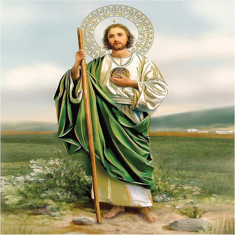 1000pcs Jigsaw Puzzles for Adults St. Jude Religion Intellectual Decompressing Educational Game Jigsaw Puzzles Family Puzzle to Enjoy Adult Decompression Gift Intellective Educational Game