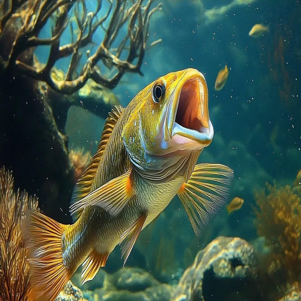 1000 Piece Adult Jigsaw Puzzle, Largemouth Bass and Underwater Landscape Puzzle, Gift for Fishing Lovers