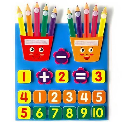 HannaFires Felt Math Learning Board  Addition & Subtraction Finger Counting Board, Tool for Early Learning, Family Interactive, Colorful Felt Math Tool Montessori