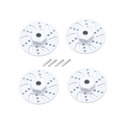 RC Car Parts for SG1603 for SG1604 for SG1605 SG1606 for Udirc UD1601 UD1602 UD1603 UD1604 UD1607 1/16 4Pcs RC Car Metal 9Mm Wheel Hex Brake Disc Parts(Silver)