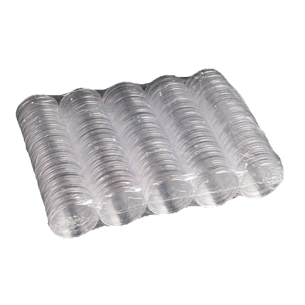 100Pieces NFC215 Round Card Display Case Protector Box 25mm Scratch Acrylic Construction For Long Lastings Use
