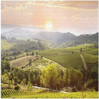 1000 Piece Decorative Wooden Puzzles Chianti Vineyard Landscape Tuscany Italy Jigsaw Puzzles for Family Wall Decoration Birthday Gift
