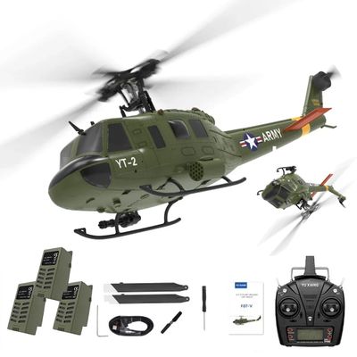 Actualia YUXIANG F07-V UH1D RC Helicopter, 1/34 Scale 6CH 2.4GHz Remote Control Aircraft Model, 3D/6G Brushless Direct-Drive Flybarless Military Helicopter for Adult - RTF