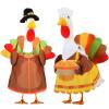 Abbylike 1 Set Porch Goose Outfit Porch Yard Goose Costume Clothes Fits Large 23'' Cement for Garden Pathway Statue Decor (Thanksgiving) view 1
