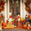 Abbylike 1 Set Porch Goose Outfit Porch Yard Goose Costume Clothes Fits Large 23'' Cement for Garden Pathway Statue Decor (Thanksgiving) view 2